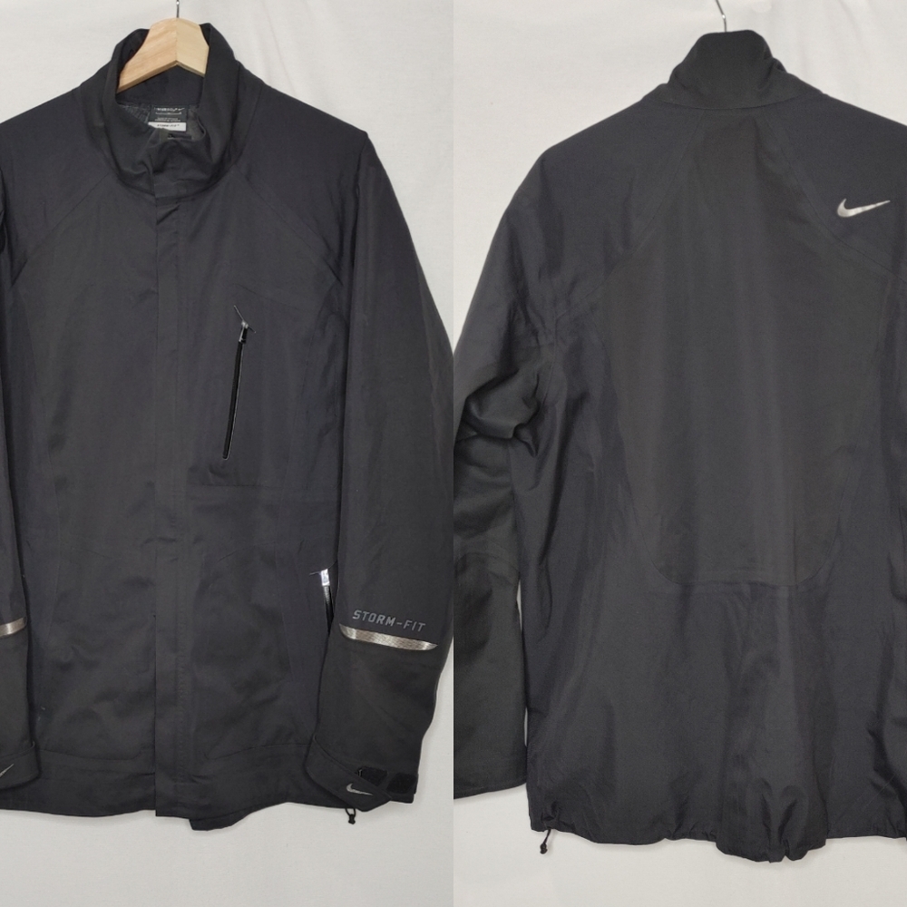 Nike Storm-FIT Golf Jacket L 379397-010 Seam Sealed Black Waterproof Lightweight